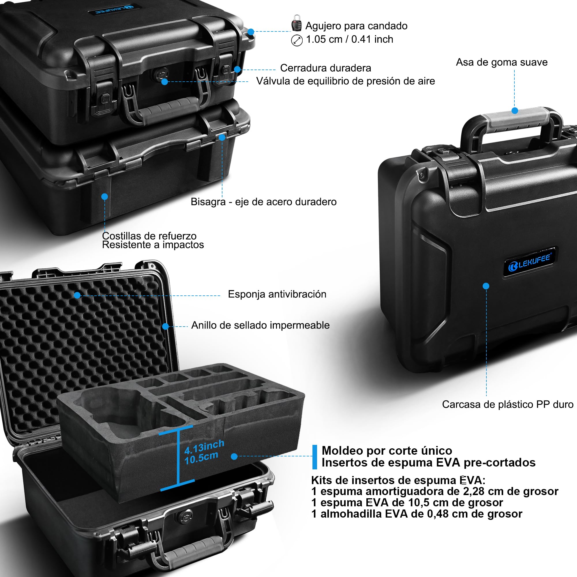 Lekufee Funda rígida impermeable para dron DJI Mavic 4 Pro, Creator Combo, Fly More Combo, DJI RC Pro 2/RC 2, batería (7 piezas), hub de carga y otros accesorios (solo funda)