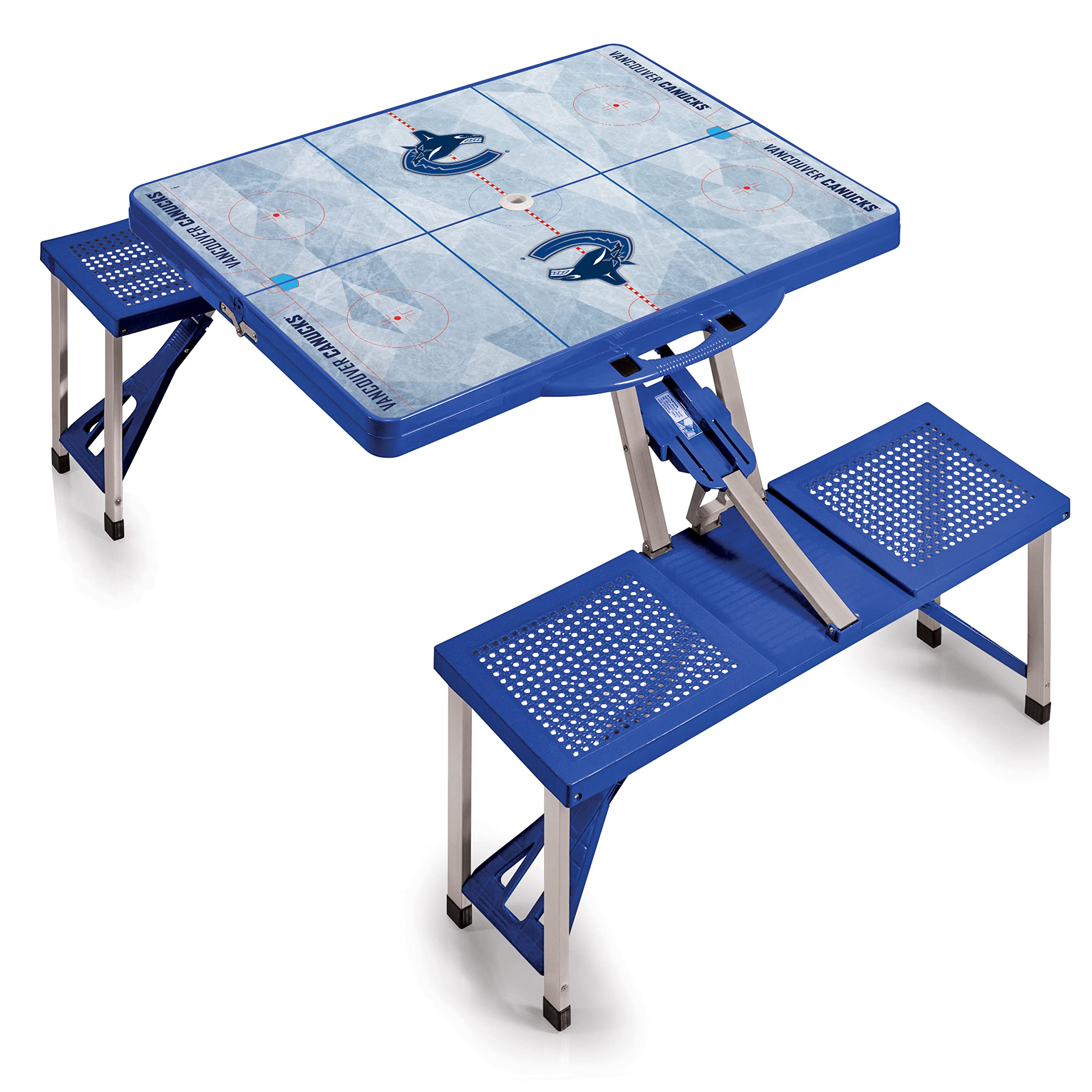 NHL Tampa Bay Lightning Portable Folding Picnic Table with Seating for 4