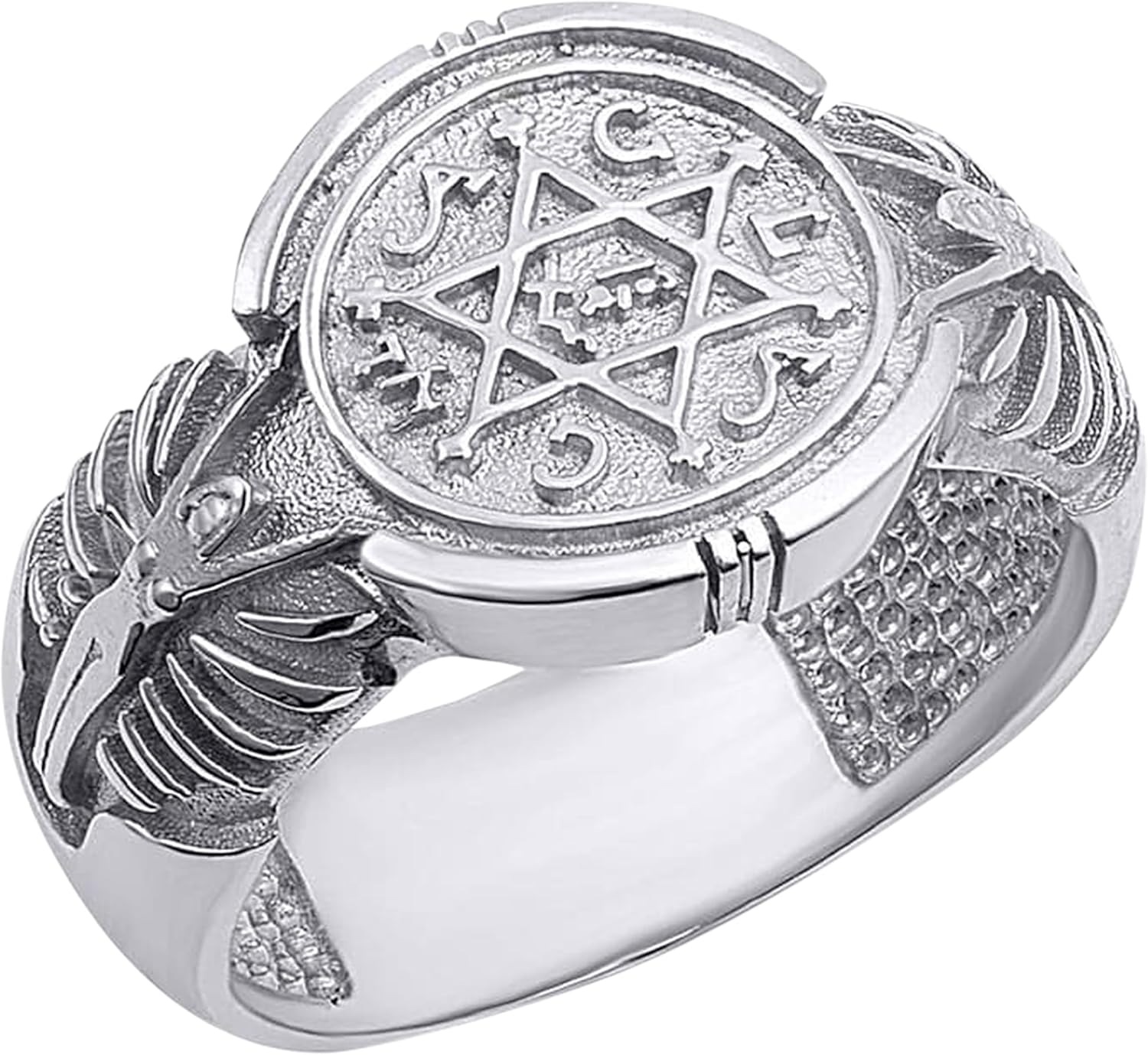 Claddagh Gold .925 Sterling Silver Jewish King Solomon Star of David Signet Ring