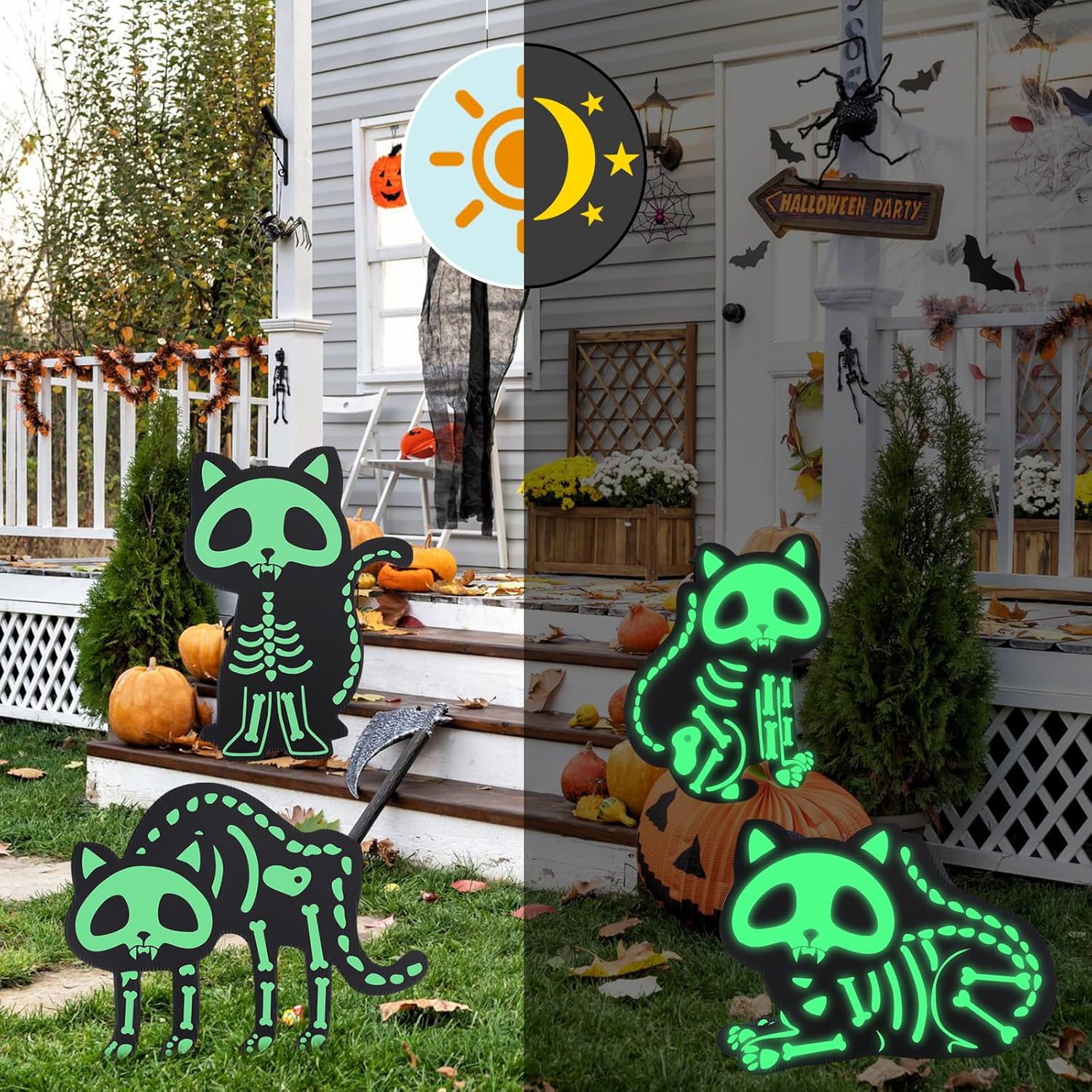 Estacas Esqueleto Halloween - Decoración Exterior Espeluznante Para Jardín