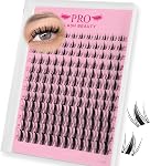 DIY Lash Extension Kit 240pcs Lash Clusters D Curl Eyelash Extension Set Individual eyelashes with Lash Bond and Seal Easy to Apply at Home (3Dstyle-60D+80D-8-16mix Kit)