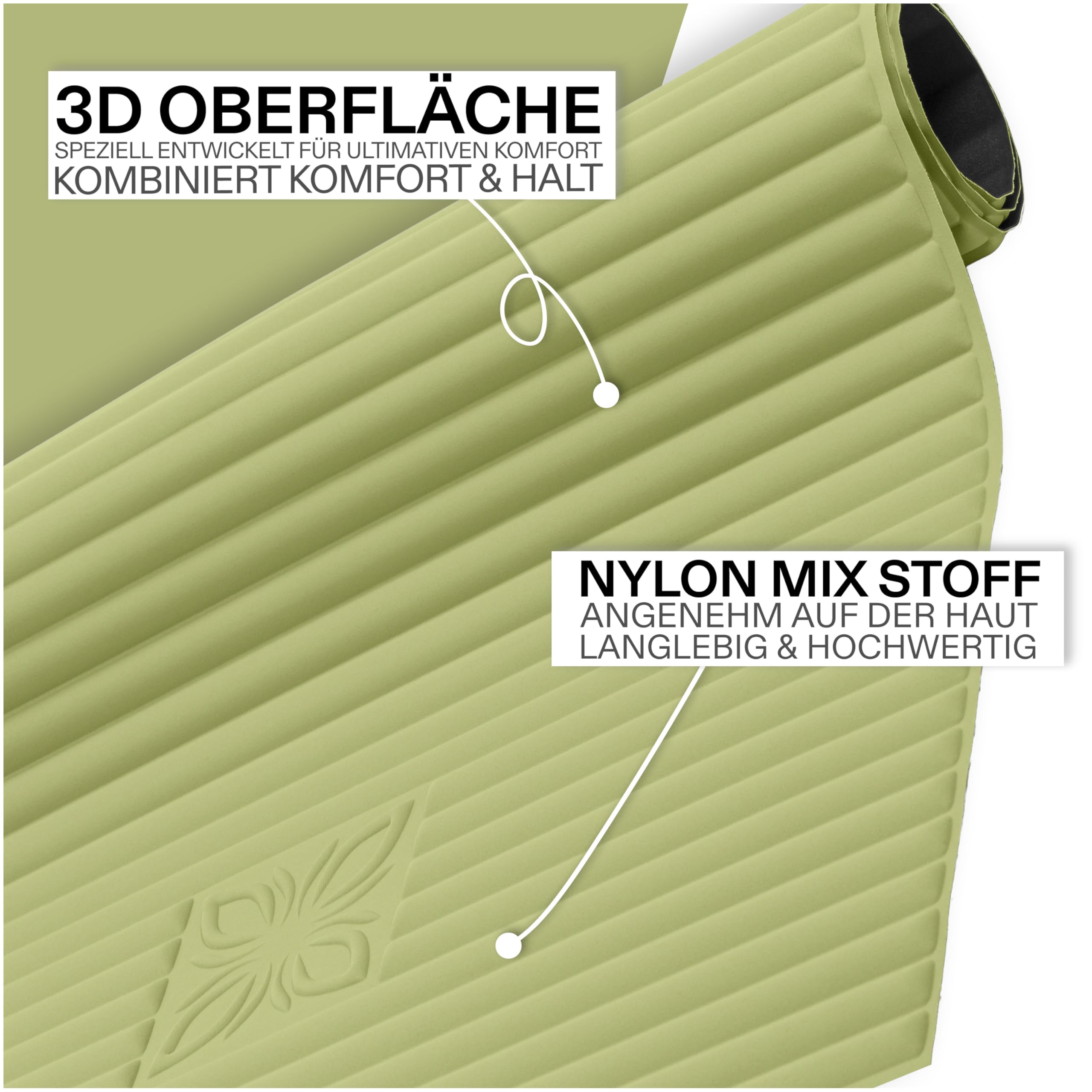 COMFY™ 190x70cm, 8mm dick, Weiche Polsterung, Rutschfest, Perfekt für Fitness, Yoga und Pilates