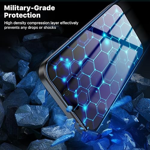 Miniatura 7 de MYBAT PRO - Protector de pantalla de privacidad compatible con iPhone 15 Pro, 6.1 pulgadas, 9H HD, película de vidrio templado transparente,