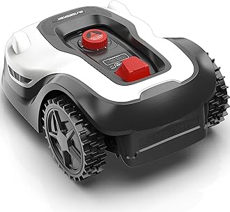 SunseekerL22 Robotic Lawn Mower 0.3 Acre/ 13,000 Sq.Ft, with Mapping Function and App Control, Only 52 db,Rain Sensor & Boundary Wire, Battery & Charger Included, Black & White