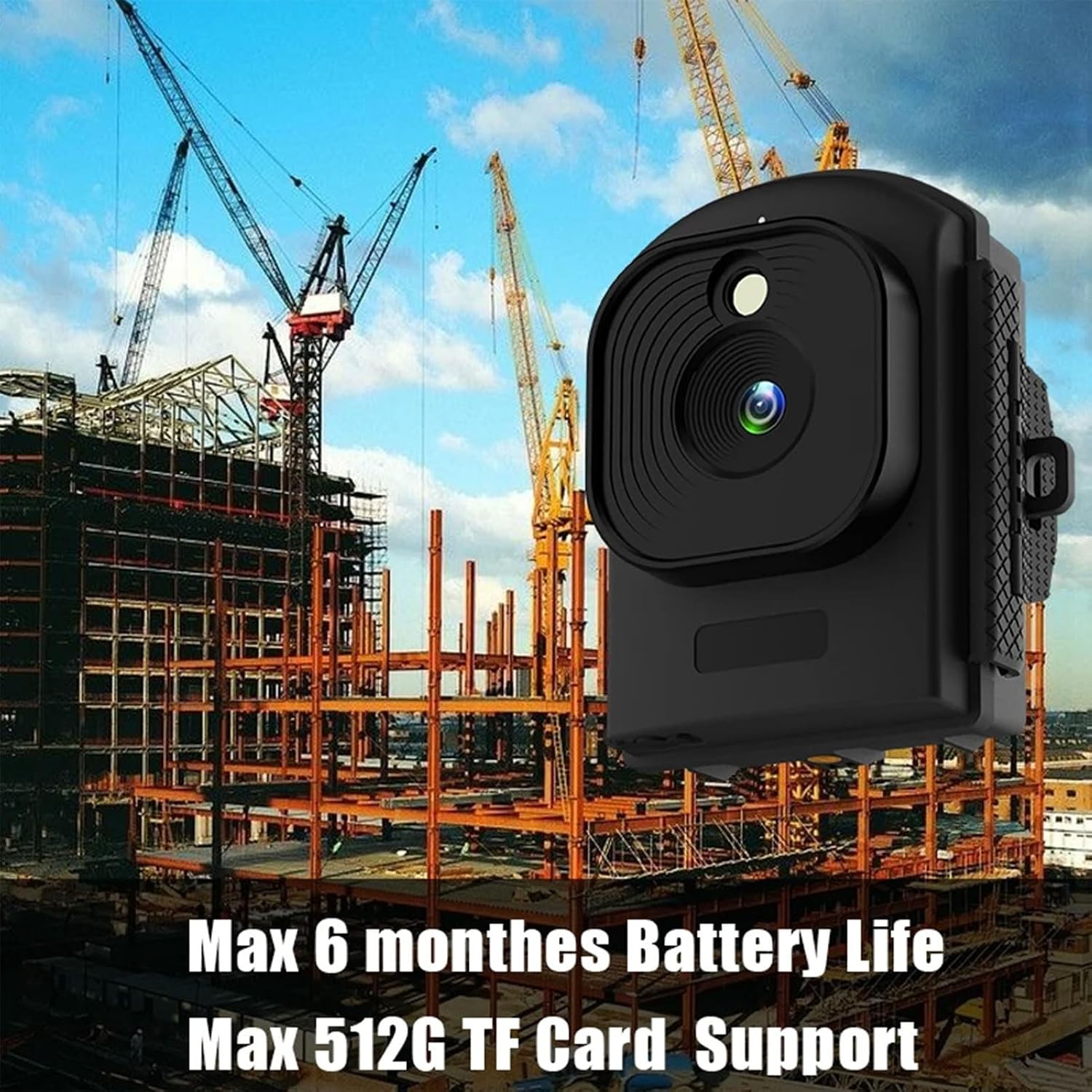 Time Lapse Camera, 1080P HD Timelapse Camera Outdoor Construction, Waterproof Level IP66, 110° Wide Angle & 2.4" LCD Screen, 180 Days Standby for Record Jobsite, Plant Growth
