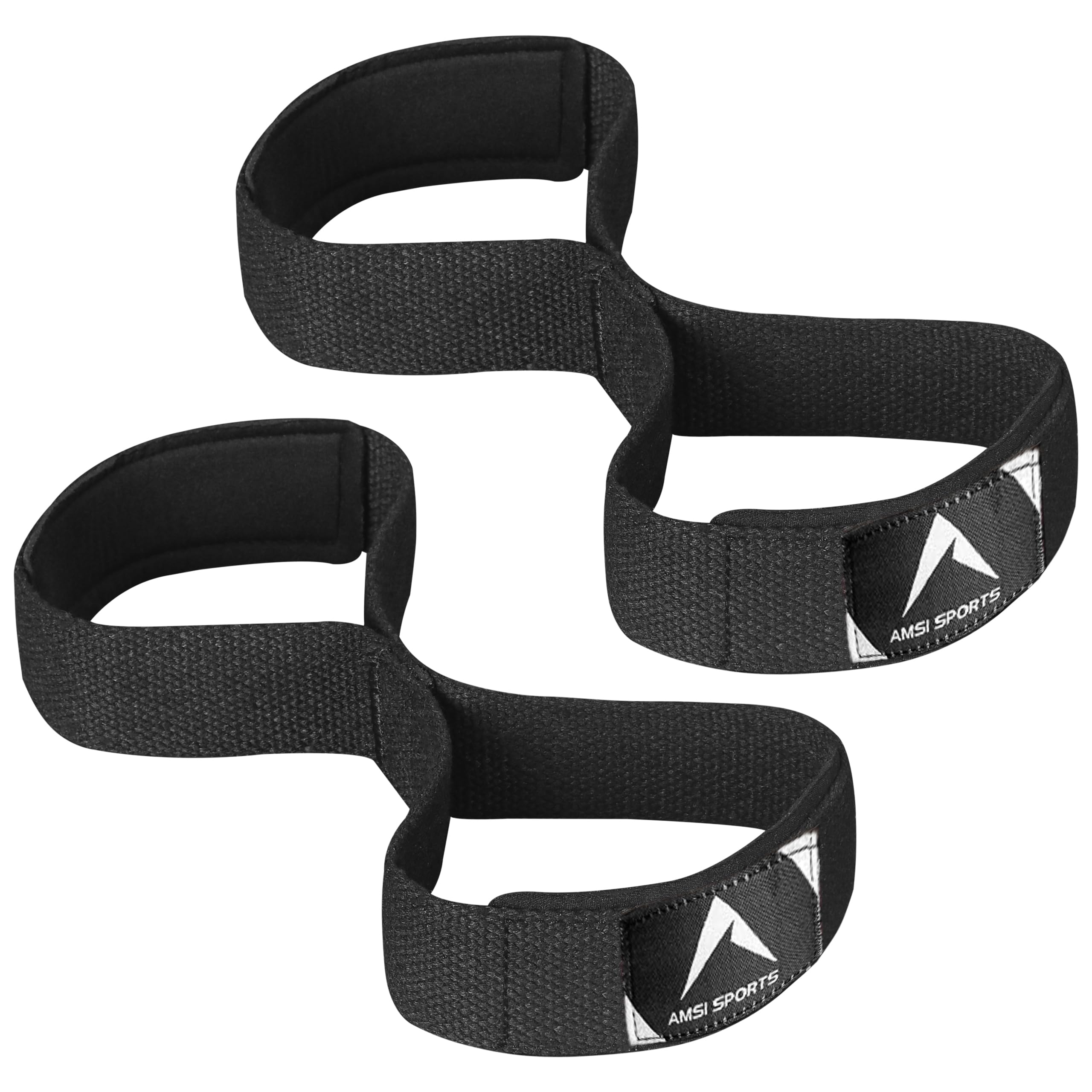 Figure 8 Weight Lifting Straps – Anti-Slip Padded Cuffs for Wrist Support – Premium Nylon Lifting Straps for Deadlifts, Powerlifting, Bodybuilding – Hand Bar Grip Gym Workout (Black, Standard)