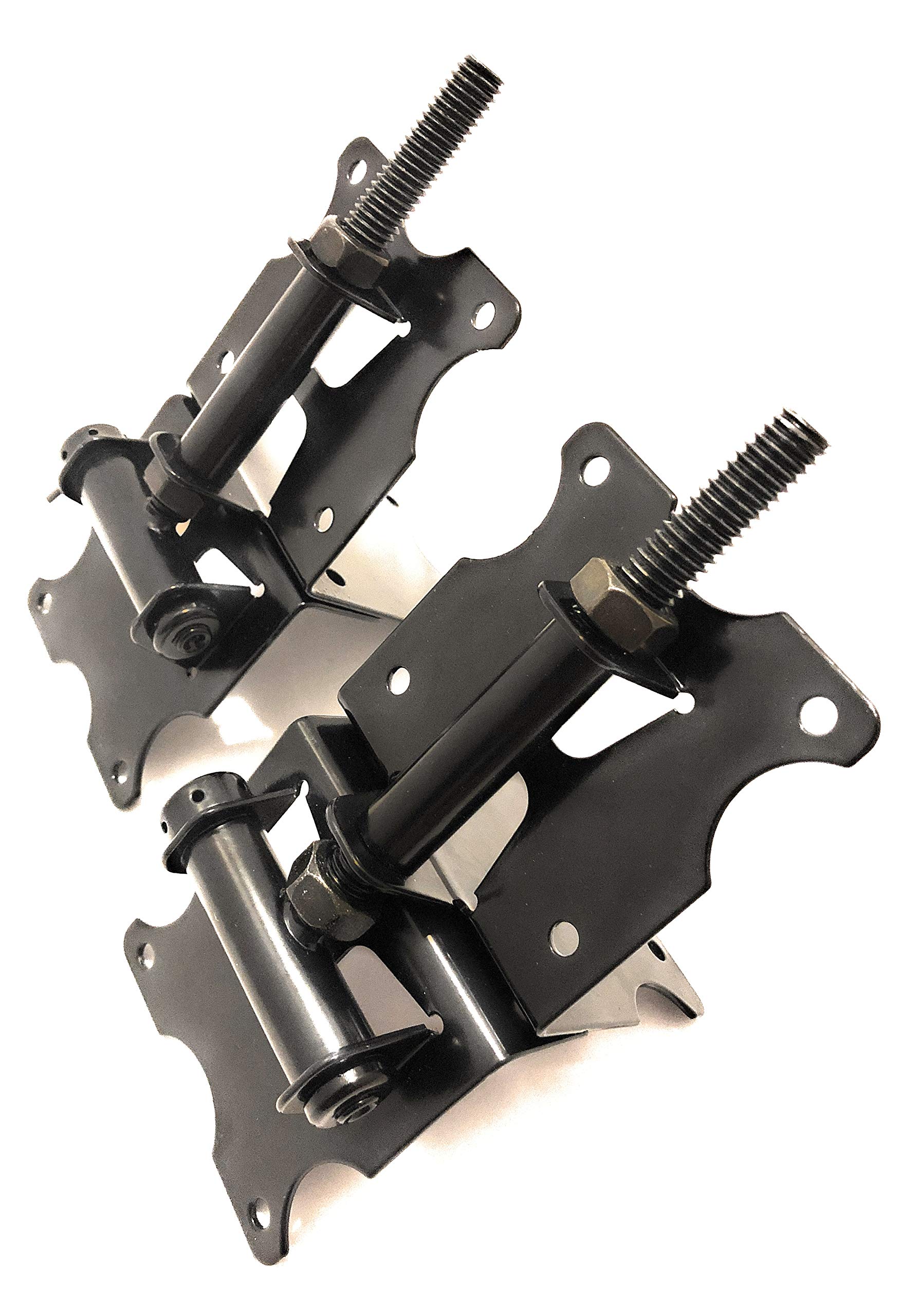 Stainless Steel Rust Resistant Powder Coated PVC | Vinyl | Wood | Gate Hinge Set and Screws Black (Black)