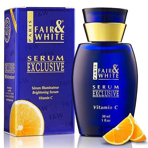 Fair White Exclusive suero de vitamina C 10fl oz 1 onza líquida Suero iluminador de la piel ayuda a eliminar ojeras arrugas y manchas oscuras