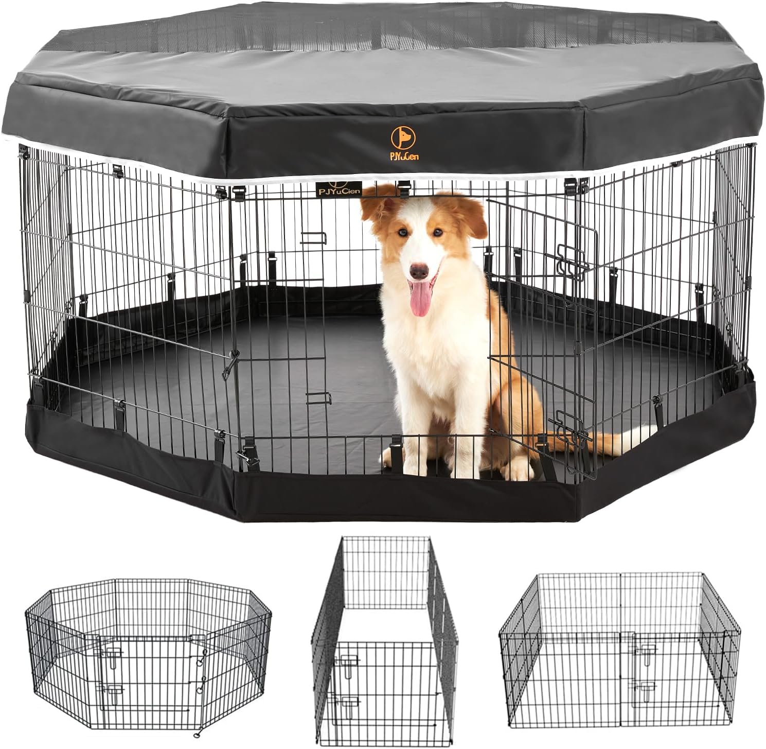 PJYuCien Puppy Playpen，8 Panels 30”H Dog Playpen with