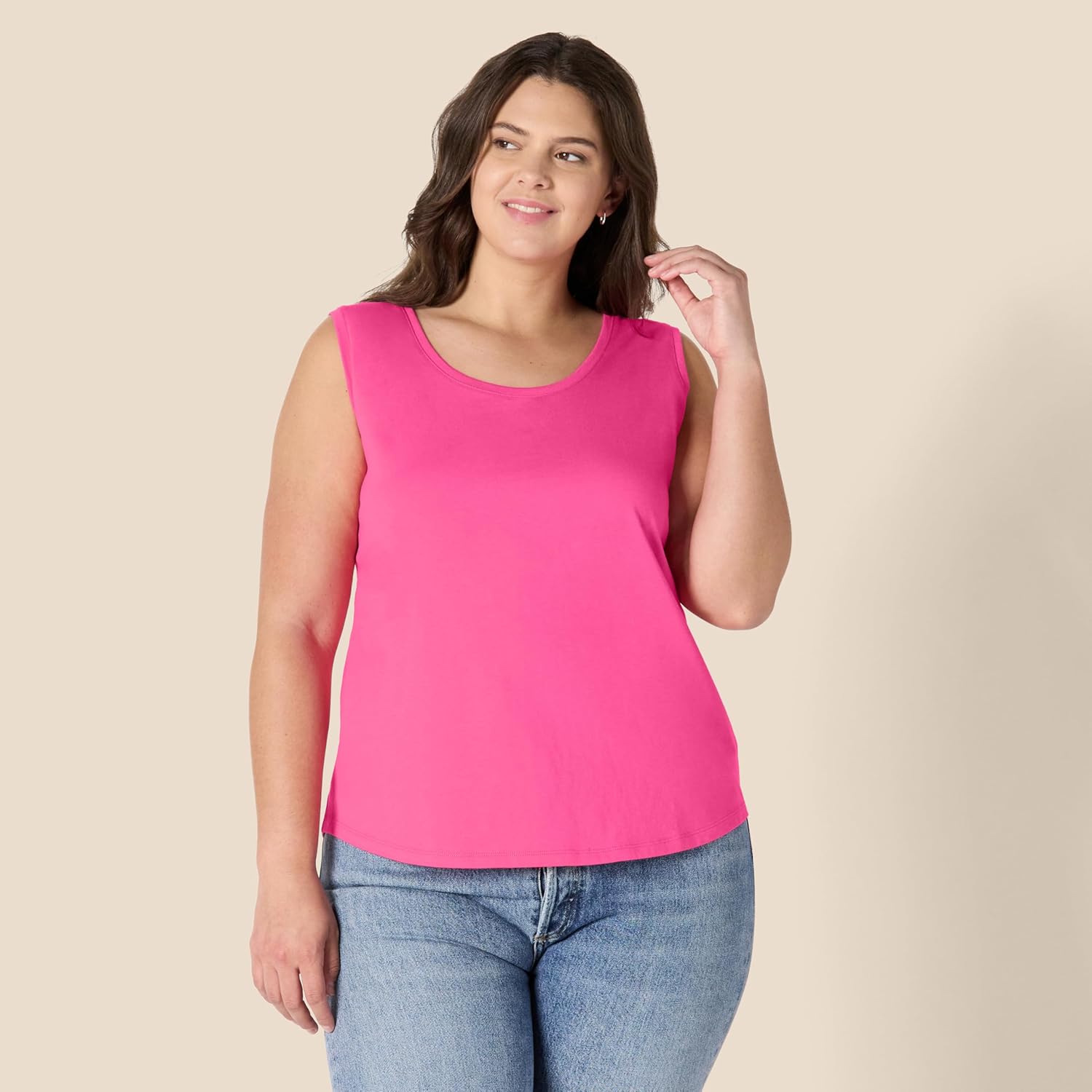 Amazon Essentials Women's Regular-Fit 100% Cotton Sleeveless Tank Top, Pack of 2 - Image 5