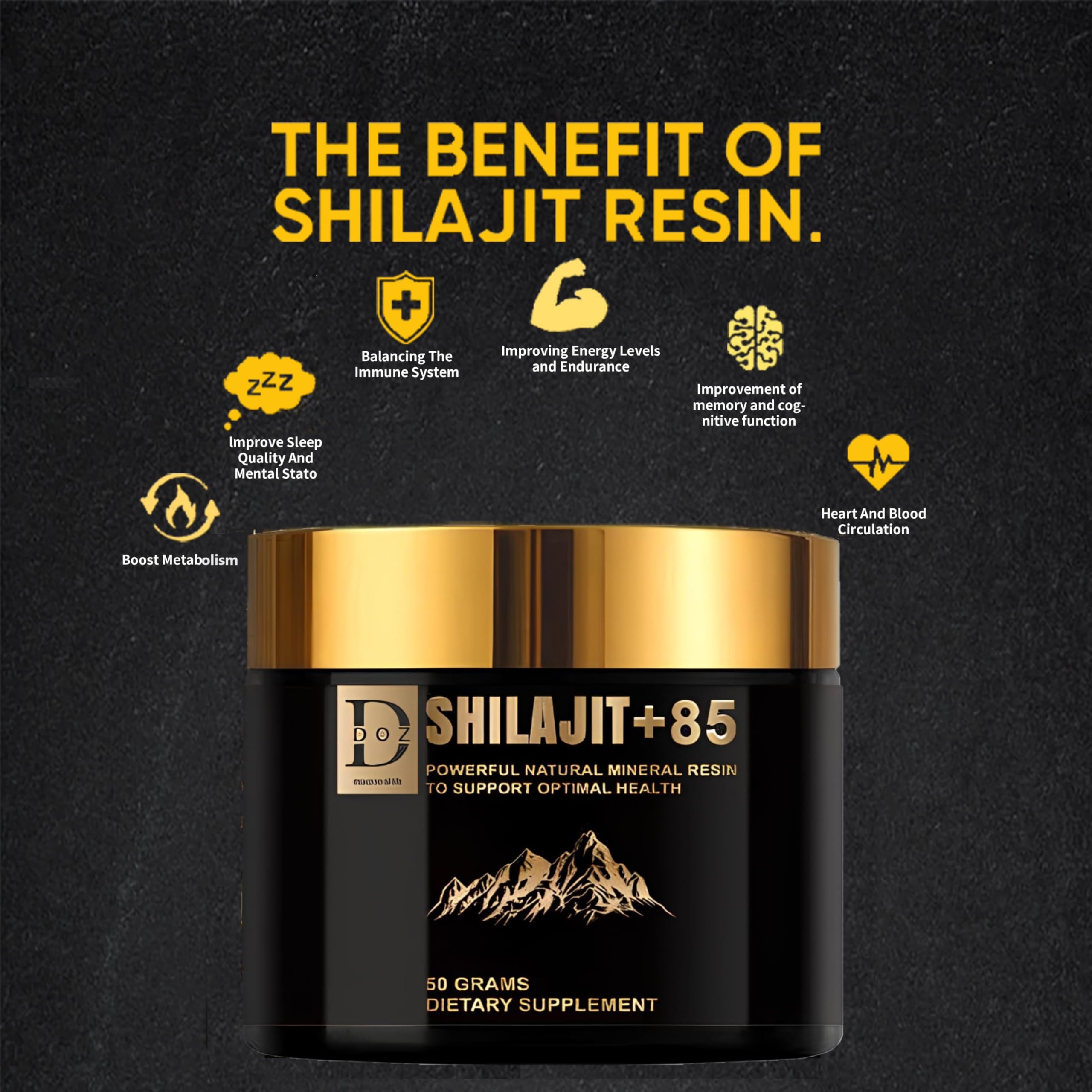 SHILAJIT DOZ - 50 g | Premium Goldqualität | Natürlicher Energie- und Gedächtnisverstärker | reiner Himalaya-Extrakt | 85 Mineralien & Fulvinsäure | Gesundheit und Immunverstärkung