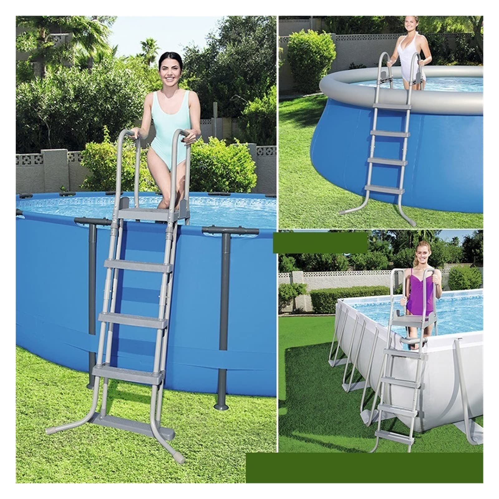 Échelles de piscine, Escalier De Piscine Échelle De Piscine Escalator Double Face Échelle De Piscine Assortie,Robustes et robustes(84cm)