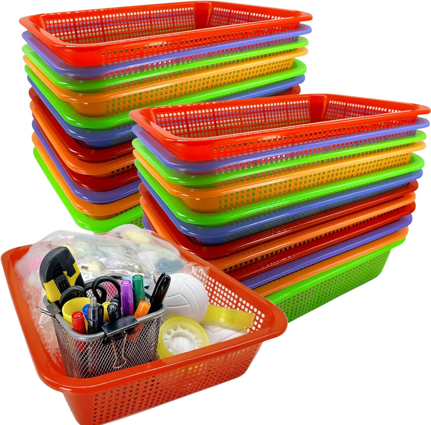 Colorful Classroom Storage Bins Baskets Pencil Organizer