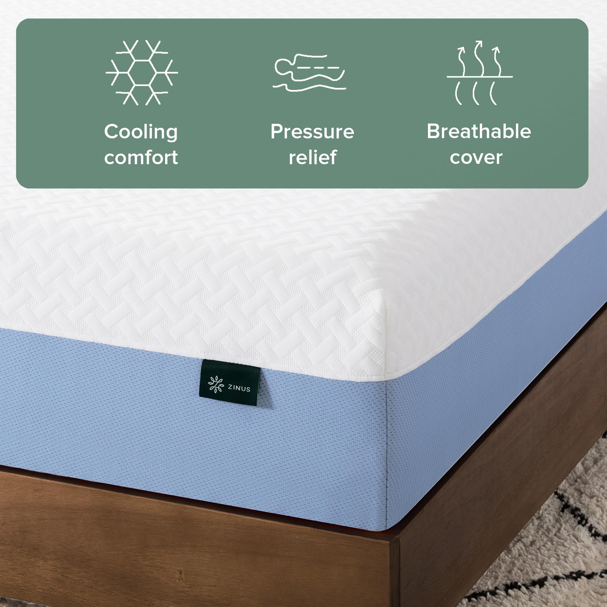 Zinus 8 Inch Full Cooling Essential Memory Foam Mattress, Medium Feel — product photo