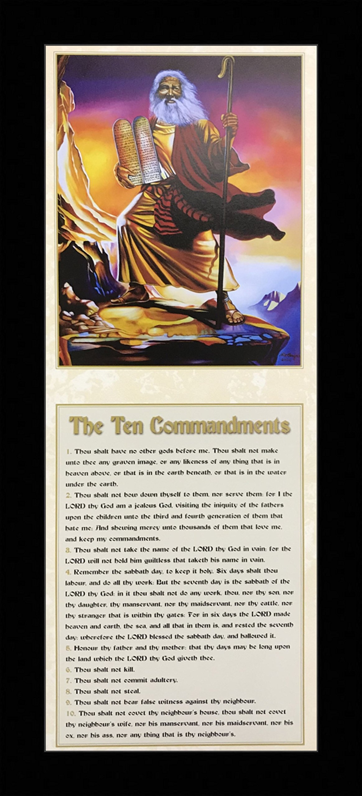 Amazon.com: Black 1.5 inch Framed with The Ten Commandments