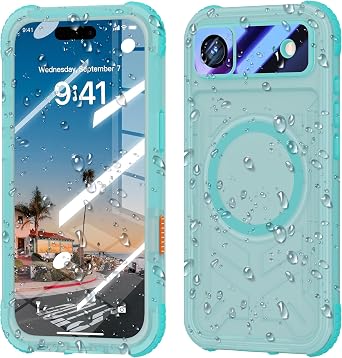 Waterproof Case for iPhone 17 Air, Frosted Matte with Guard, Teal-Green