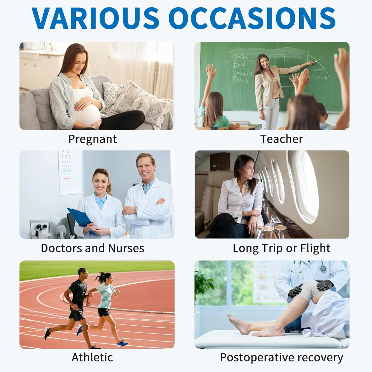 Open Toe Thigh High Medical Compression Stockings For Women & Men Circulation,20-30 mmHg Graduated Support Hose Compression Socks For Varicose Veins,Edema,Swelling,DVT - Image 7