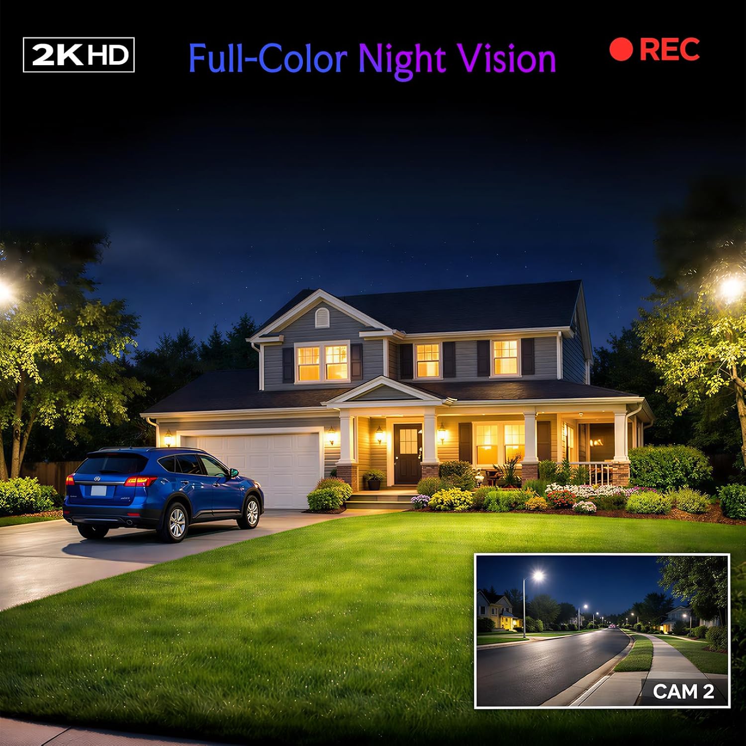 JOOAN 2K Indoor Security Camera, Dual Lens Cameras for Home Security, WiFi Surveillance Camera, PTZ Auto Tracking, Human Detection, 2-Way Audio, for Puppy Kids Elderly Outdoor, Plug-in Power, 1 Pack