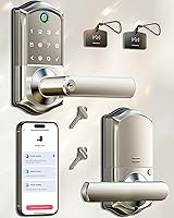 Vista 10 de Veise VE019 - Cerradura de palanca inteligente de huellas dactilares, control de aplicación, cerradura de puerta con teclado con asa, entrada sin