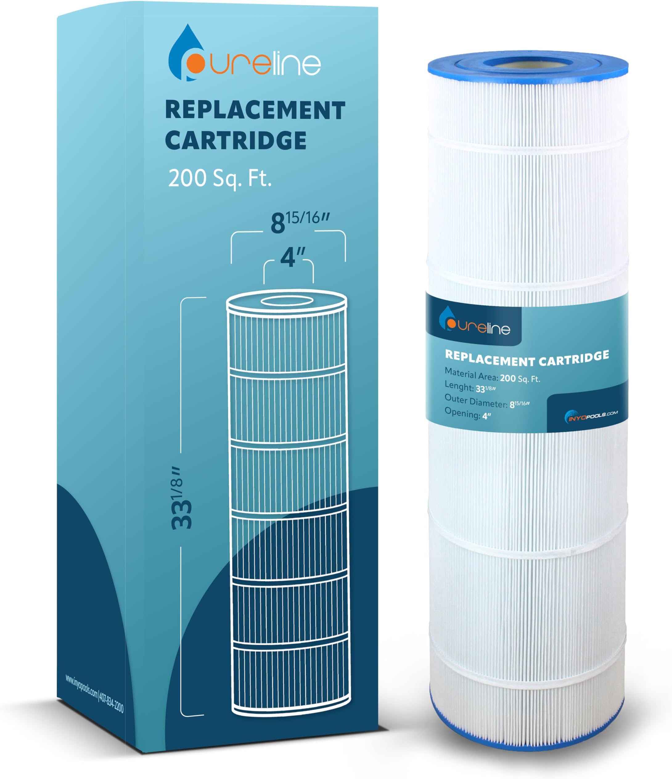 PurelinePool Replacement Cartridge Filter, 200 Sq Ft, PL0127, Compatible with Jandy CS200