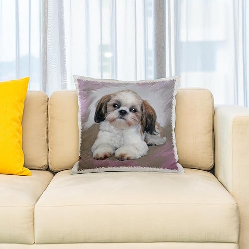 Miniatura 2 de 3dRose pc_4807_1 Funda de almohada Shih Tzu Puppy, 16 x 16"