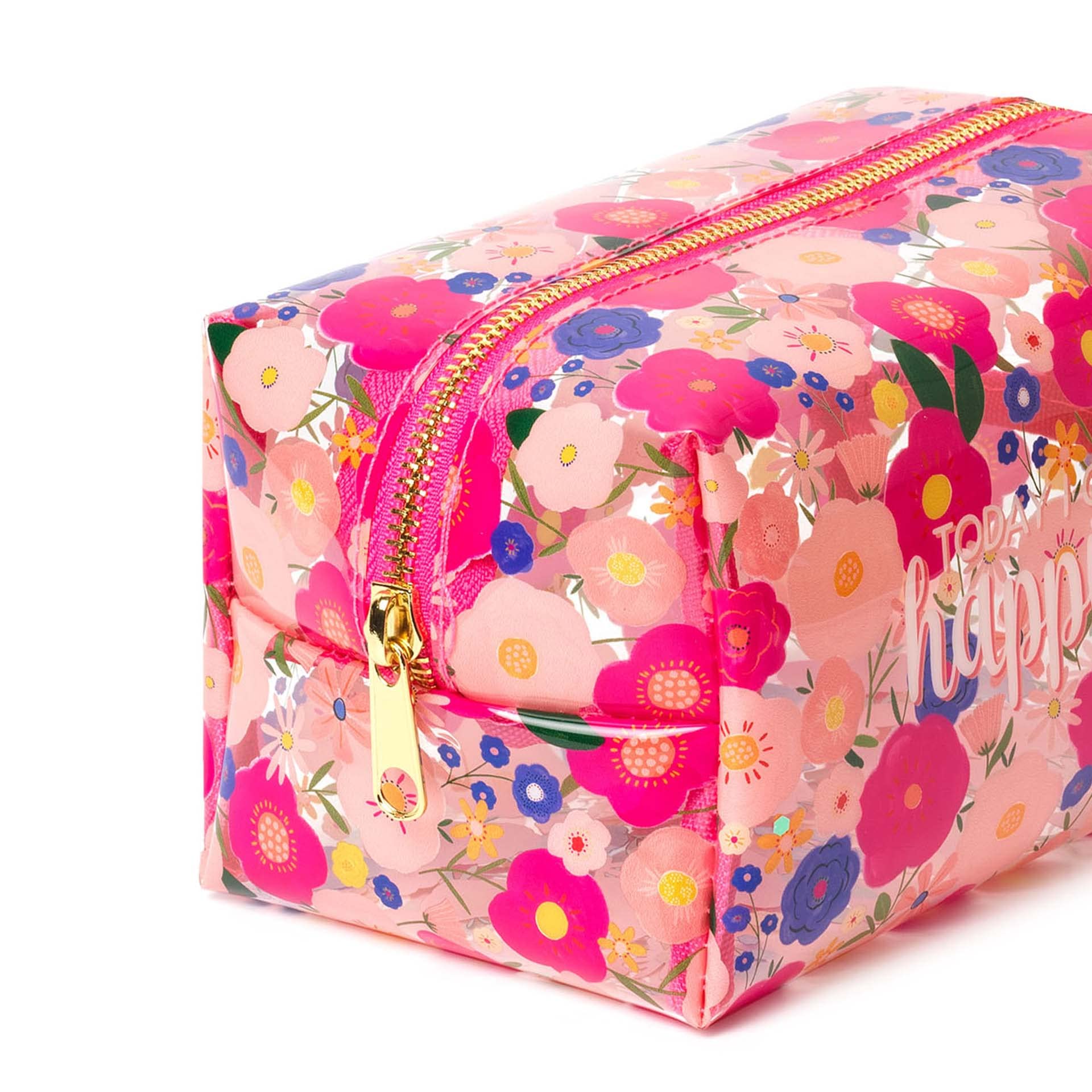 Legami - Trousse Porta Trucchi, Makeup Queen, 18x14 cm, in Metallo e TPU, Tema Flowers, Capiente, Chiusura con Zip
