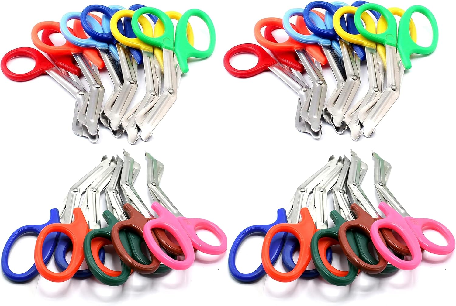 50-Pack Heavy Duty EMT Shears Fabric Shears in Assorted Rainbow Colors, 7.5" - Ideal for EMS, Nurse, Crafting and Tailoring Strong Enough to Cut A Penny in Half