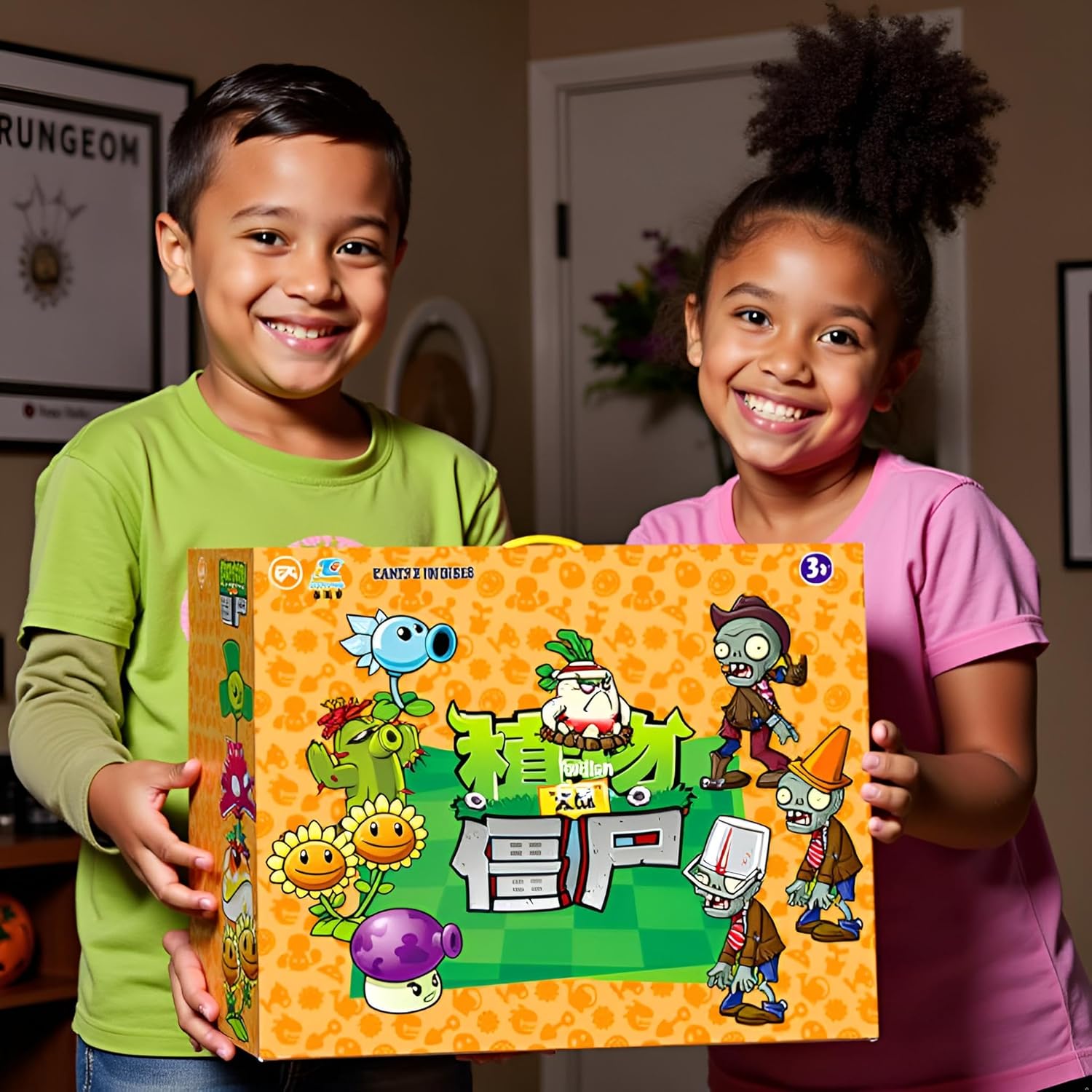 12pcs Plants Zombie Action Figures and Game Scene Toys for Kids，Christmas, New Year, and Birthday Gifts Set