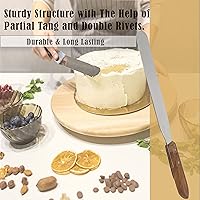 Vista 42 de Wooden Handle Butter Cake Icing Spatula Smoothing Pastry Decorating Tool Stainless Steel,Grilling, Baking Cooking Kitchen Utensil (8" Blade)