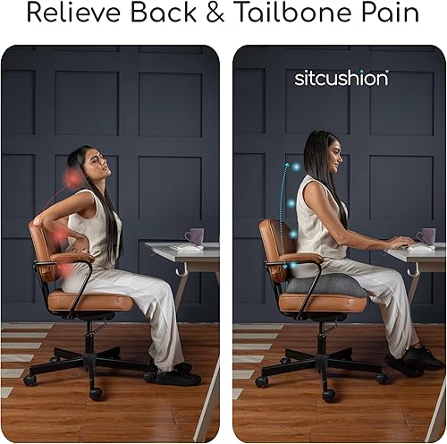 Miniatura 3 de Cojines de asiento de espuma viscoelástica extra grandes para sillas de oficina, cojín de asiento de alivio de presión para aliviar el dolor