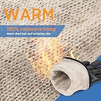 Vista 2 de Alepo Genuine Sheepskin Leather Gloves for Men, Winter Warm Touchscreen Texting Cashmere Lined Driving Motorcycle Gloves