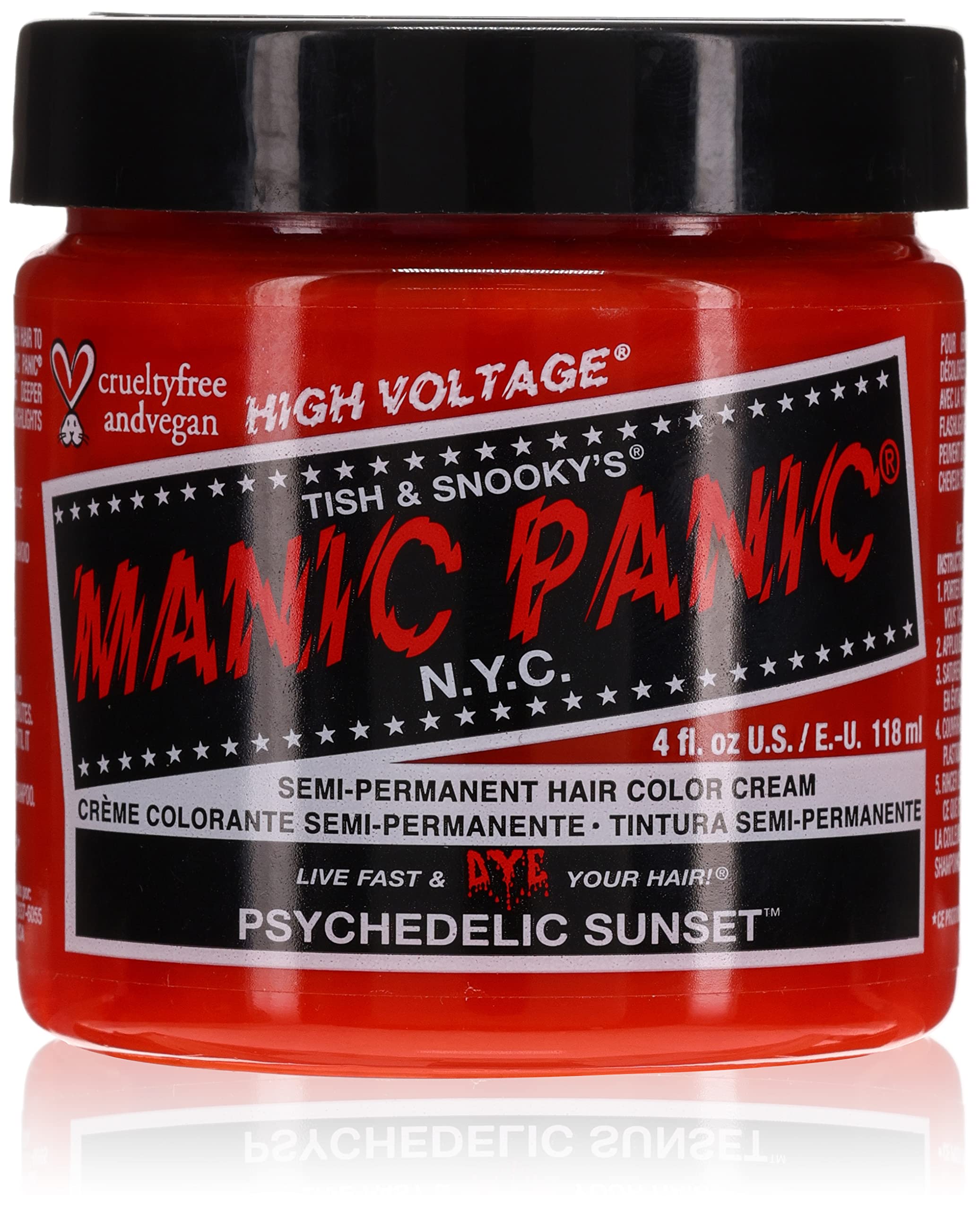 MANIC PANIC Semi Permanent Hair Color Cream Psychedelic Sunset, 4oz