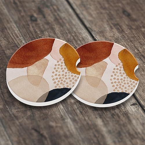 Miniatura 5 de Portavasos para automóvil, arte abstracto simple, para portavasos de automóvil, universal, antideslizante, accesorios interiores de vehículos, 2