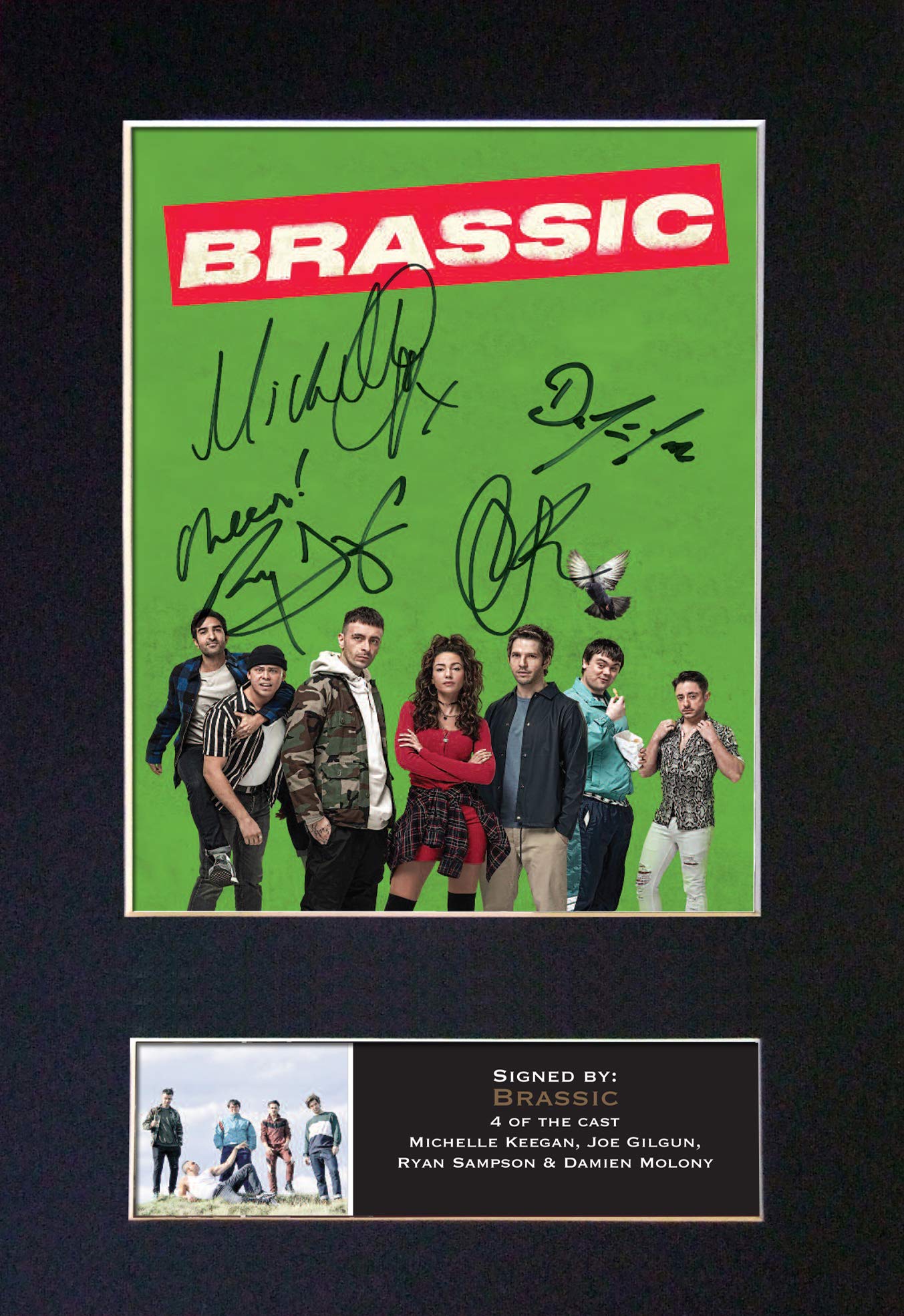 U've Been Framed Black,Gold #814 Brassic Signed Autograph Mounted Photo Reproduction Print A4 Rare Perfect Birthday (297 X 210Mm) (Not Framed)