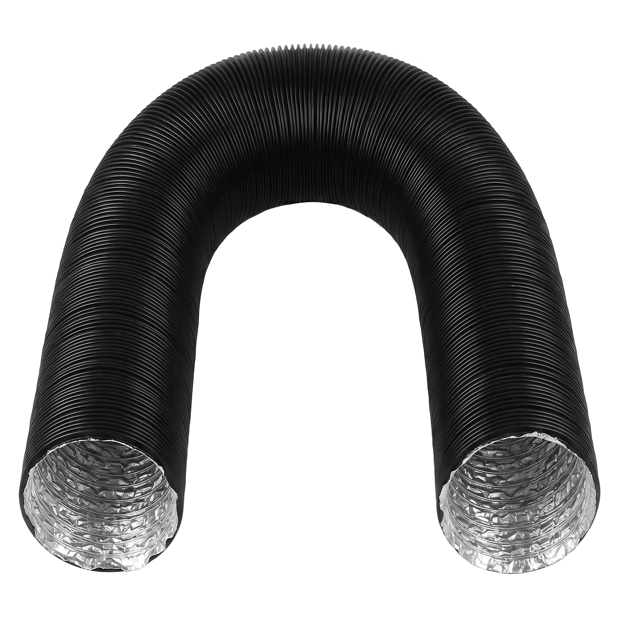 Tsawntd Dryer Exhaust Hose, Aluminum Foil 3 Inch Flex Pipe, Telescopic & Bendable Insulated Flexible Duct, Black, 3.28ft Fully Extended 3 Inch Flexible Hose Flex Pipe