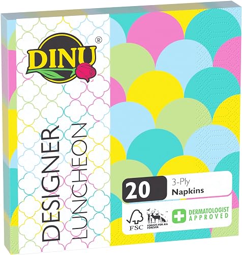 Dinu Circles and Dots 3 Ply Designer 20 Napkins