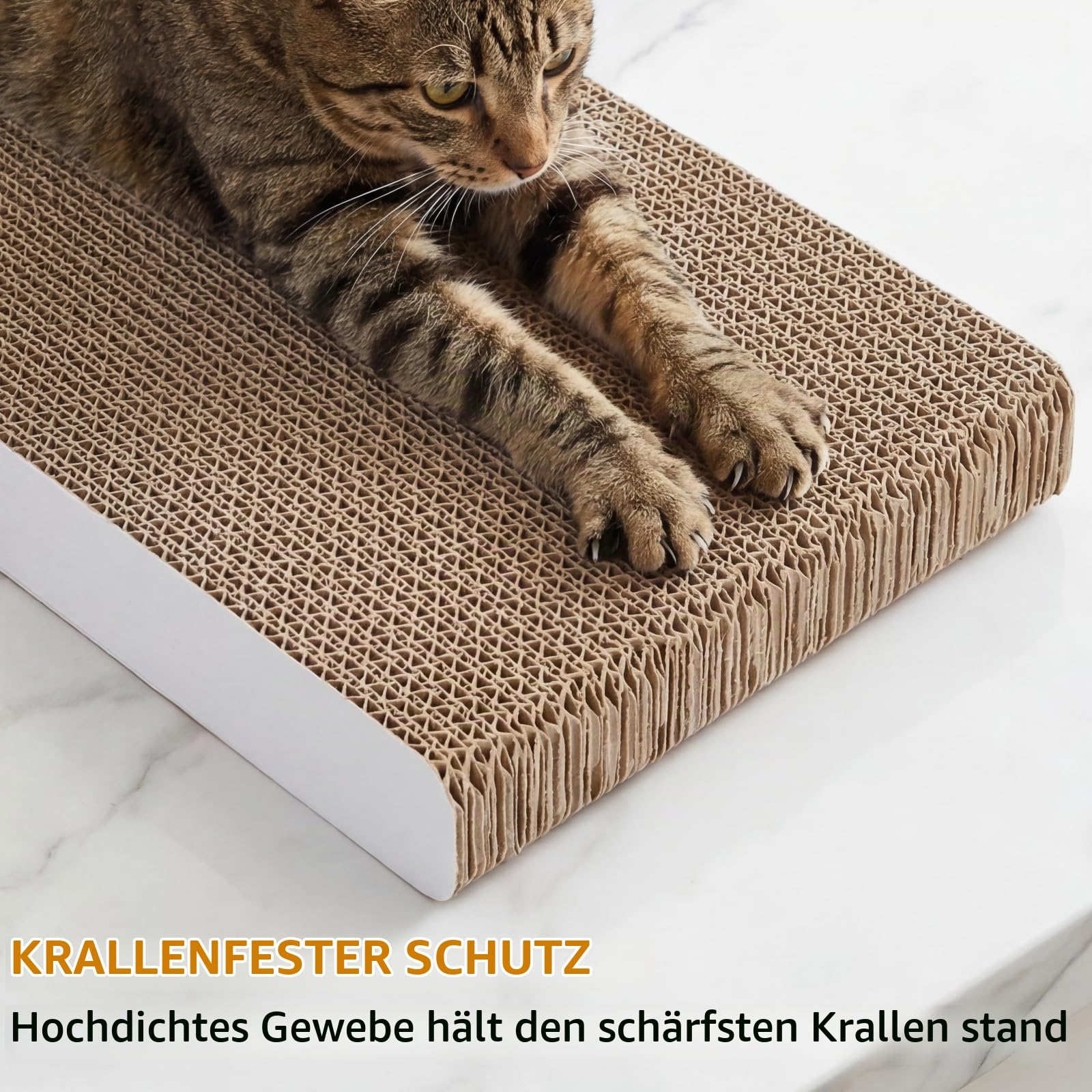 Gimars 3 in 1 Kratzbrett Katze XXL – Stilvolles Kratzmöbel aus Wellpappe, Stufen-Design Katzentreppe für Sofa & Bett, Aufstiegshilfe für Senior & Munchkin Katzen, Katzenlounge