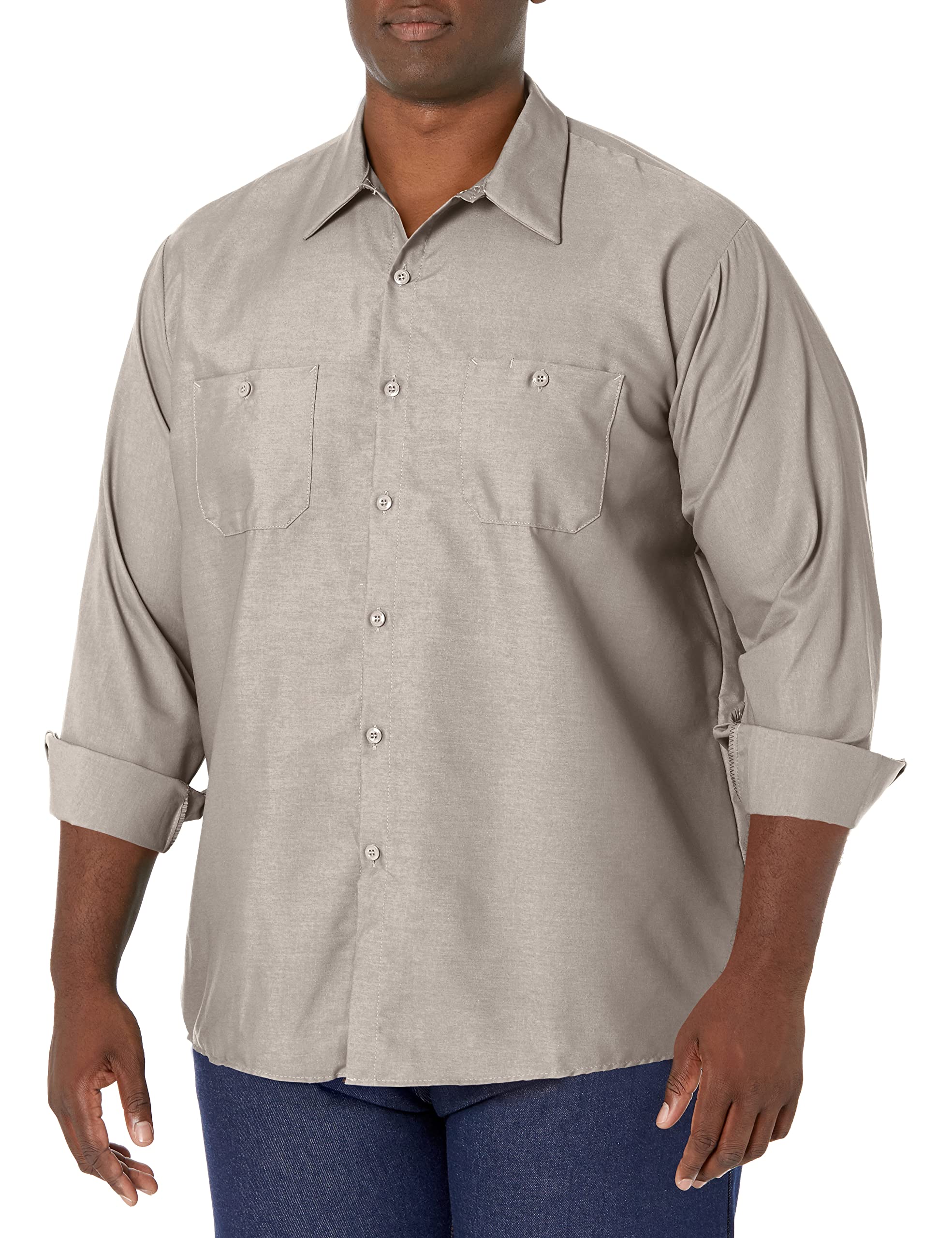 Red Kapmens Industrial Work Shirt, Regular Fit, Long Sleeve