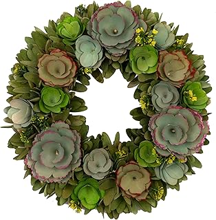 Northlight Wooden Mini Flowers Artificial Spring Wreath - 14"