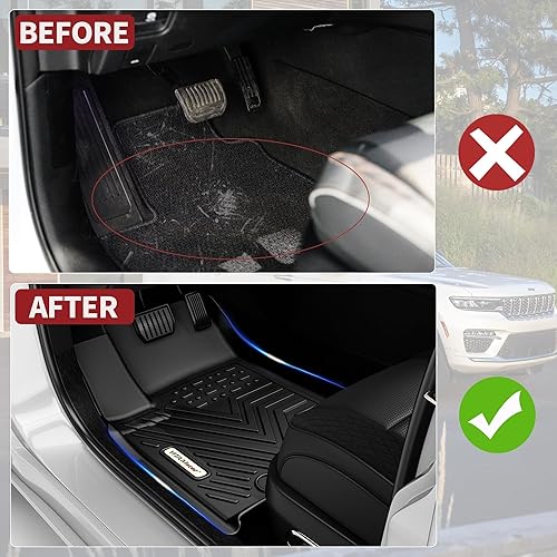 Miniatura 4 de YITAMOTOR Alfombrillas para Jeep Grand Cherokee (Non L) 2022-2024, ajuste personalizado, TPE para todo tipo de clima, accesorios de primera y 2da