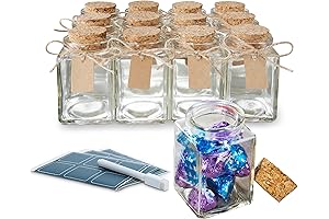 Set of 12 Tiny Corked Glass Bottles for Your Creative DIY Projects