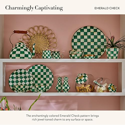 Miniatura 9 de MACKENZIE-CHILDS Plato de servir esmaltado, fuente decorativa para servir alimentos, 16 pulgadas, mercado de flores blancas