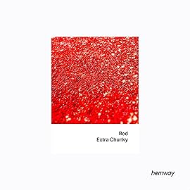 Hemway Eco Friendly Biodegradable Glitter 100g / 3.5oz Bio Cosmetic Safe Sparkle Vegan for Face, Eyeshadow, Body, Hair, Nail and Festival Makeup, Craft - Extra Chunky (1/24 0.040 1mm) - Red
