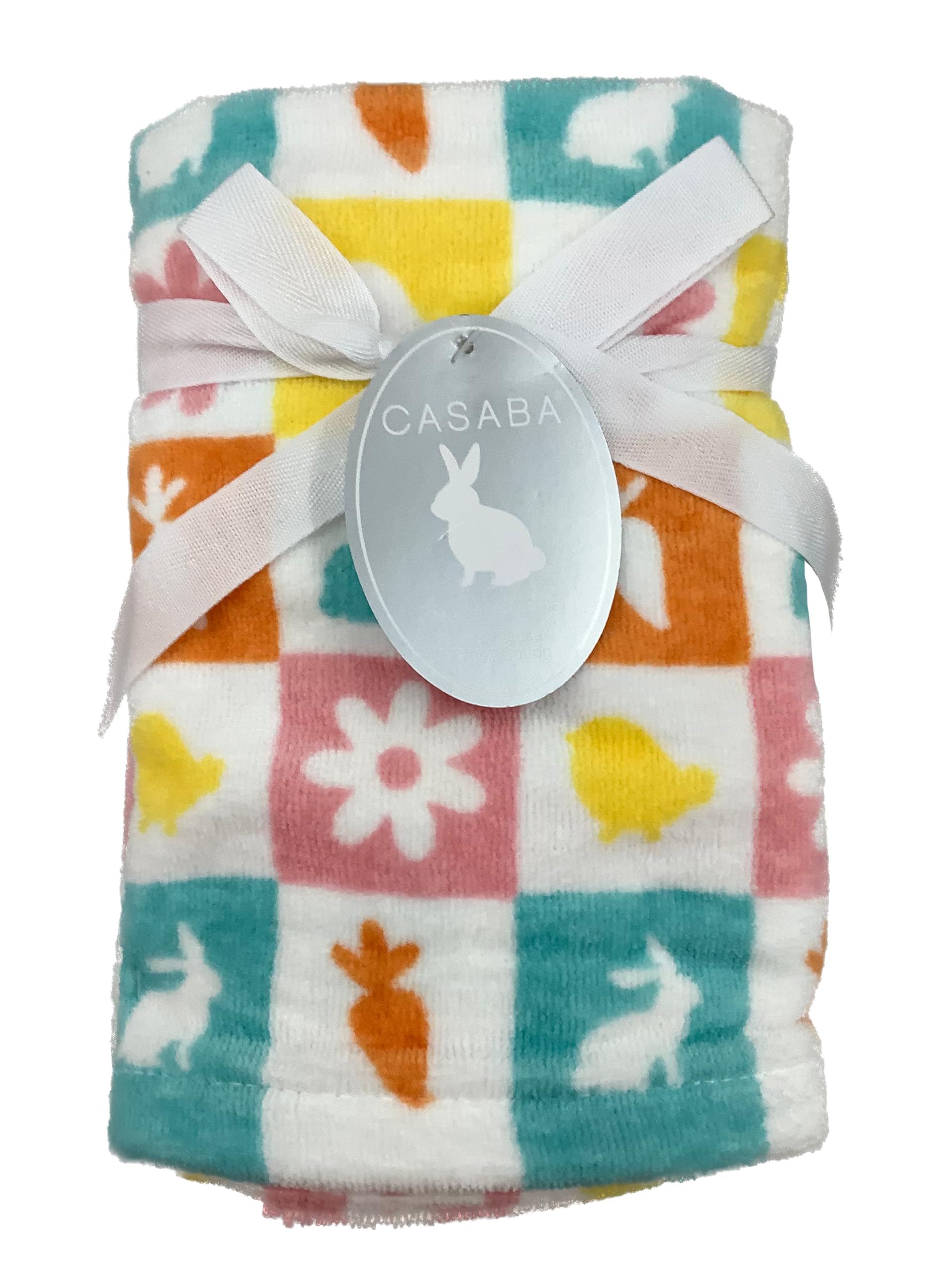 Casaba Easter Spring Hand Towels - 2 Pack (Bright Easter Colorblock)