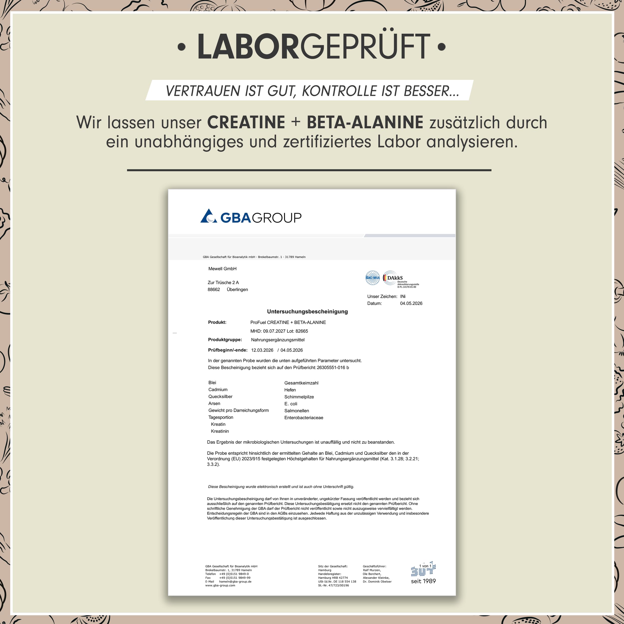 Creatin Monohydrat + Beta-Alanin 2x300g - Premium Creapure® Creatin 5g + CarnoSyn® Beta-Alanin 5g pro Portion - ultra hochdosiert für Kraftsport & Bodybuilding – Made in Germany - geschmacksneutral
