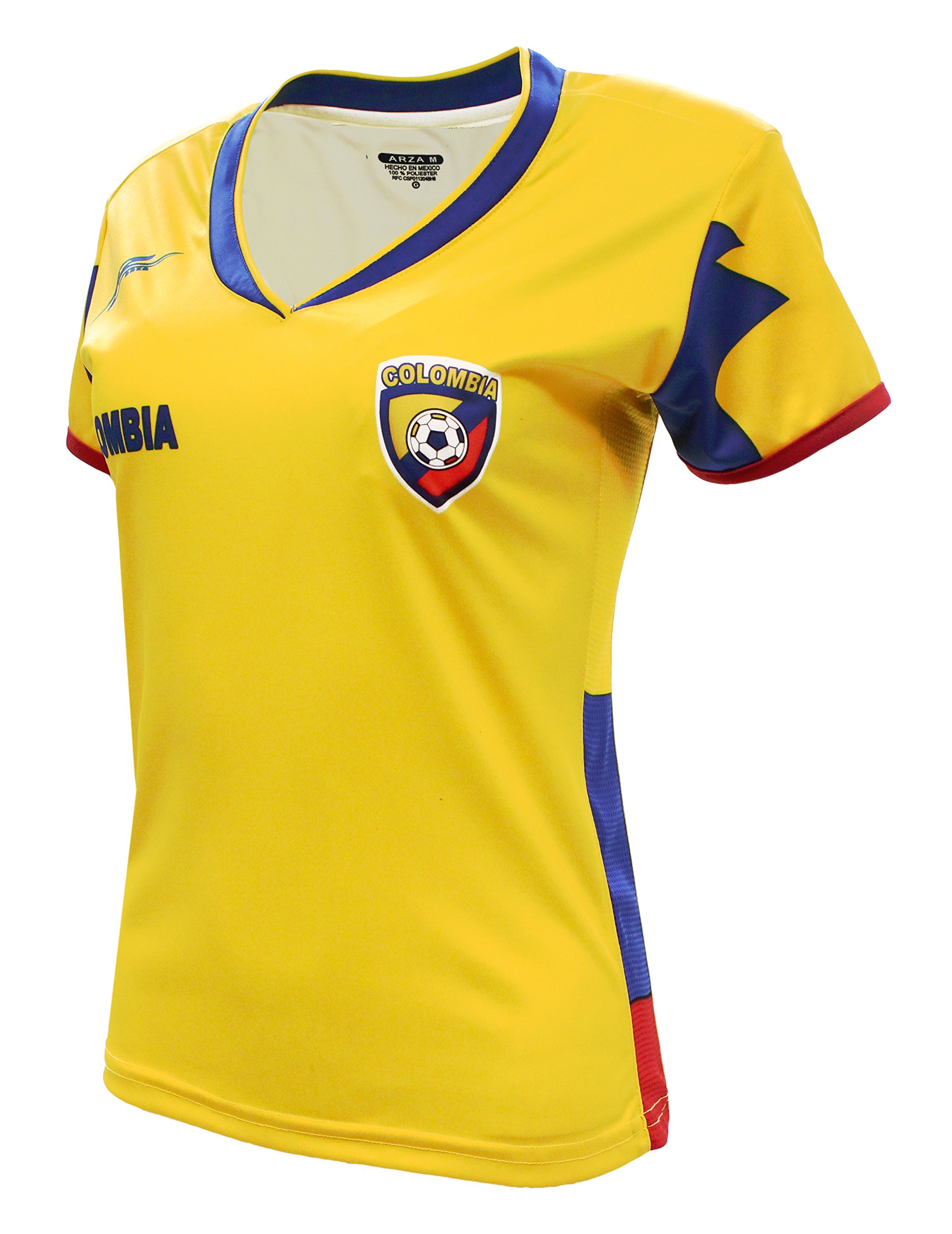 ARZA Sports Colombia Women Soccer Jersey (Yellow, X-Large)