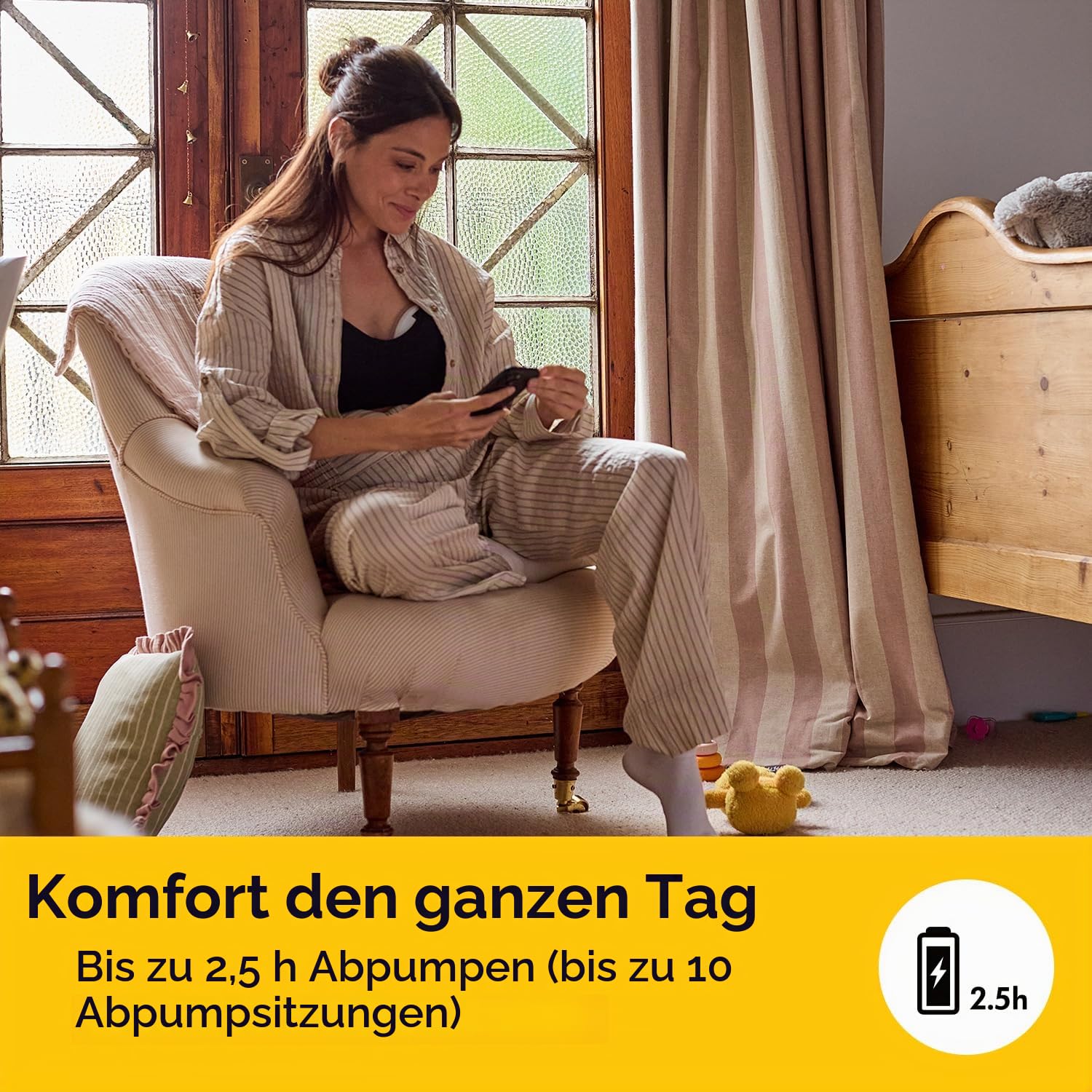 Set Medela Melody InBra Tragbare Einzelmilchpumpe + Medela Mama-Baby-Socken, Limitiert, von Schweizer Künstlerin Yael Anders, Teil der Kampagne „With You, Every Step of the Way”