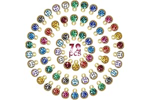 Hicarer Crystal Birthstone Charms: Embellish Your Jewelry Creations with 72 Gemstone-Inspired Beauties