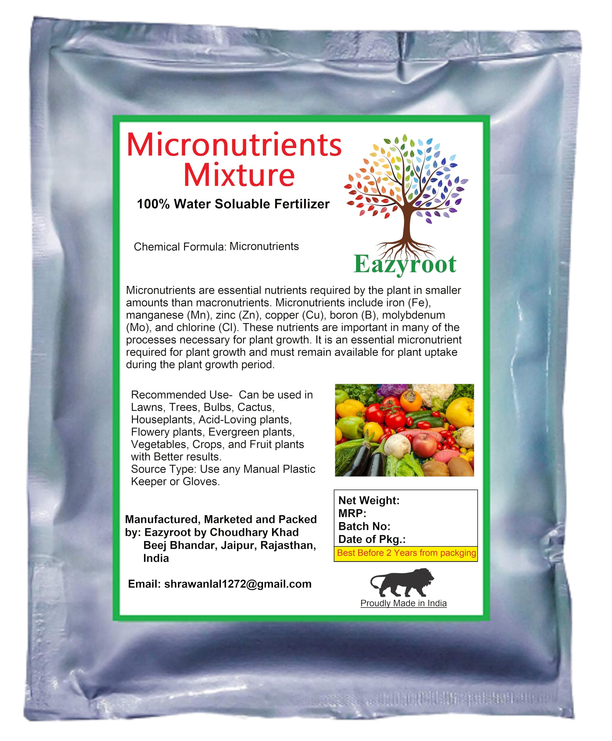 See full amazon price history chart for Eazyroot Micronutrients Mixture Fertilizer for Vegetables Flowers Fruits Plant, 100% Water Soluble Maximum Production, Ideal for Home, Garden and outdoor Plant Growth Care (30 gm) Eazyroot Micronutrients Mixture Fertilizer for Vegetables Flowers Fruits Plant, 100% Water Soluble Maximum Production, Ideal for Home, Garden and outdoor Plant Growth Care (30 gm) (B0CK5K6MQV) Amazon Price History, Amazon Price Tracker