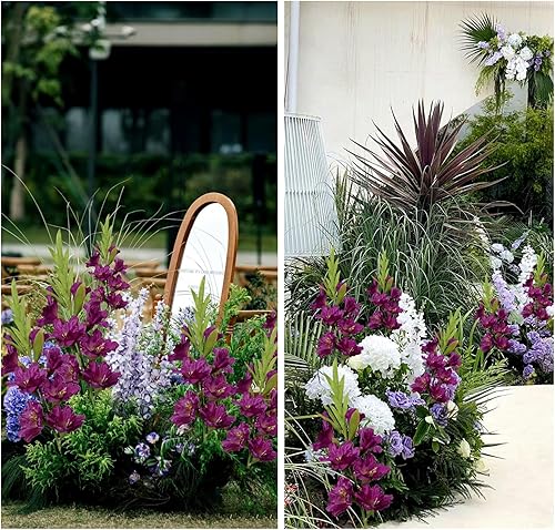 Miniatura 10 de Raxcelivia Paquete de 6 plantas artificiales de orquídeas artificiales de seda, jarrón largo para cocina, hogar, jardín, fiesta, decoración de boda